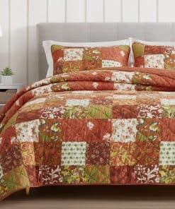 Juego de Colcha de Algodón Lavado Bohemio Leilani de 3