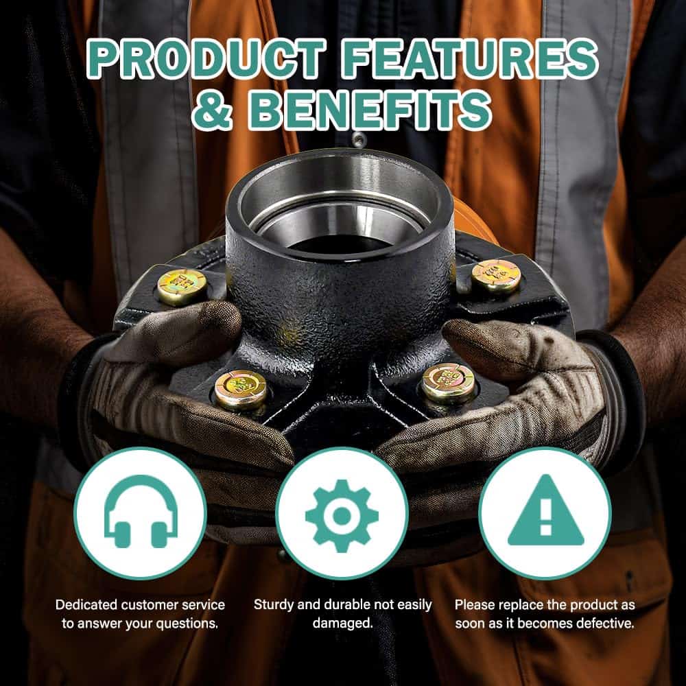 Kit de eje de remolque JADODE 5 pernos 5 para 3500 lbs - Imagen 6