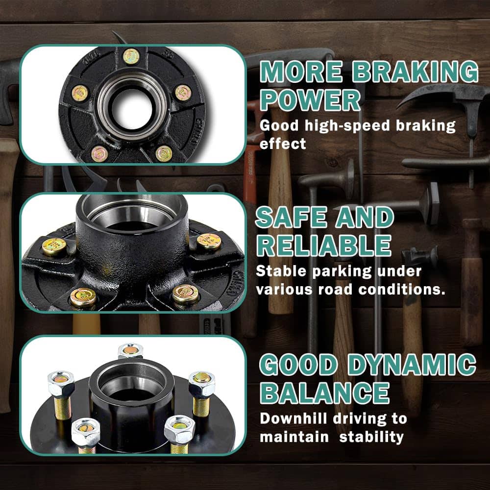 Kit de eje de remolque JADODE 5 pernos 5 para 3500 lbs - Imagen 5