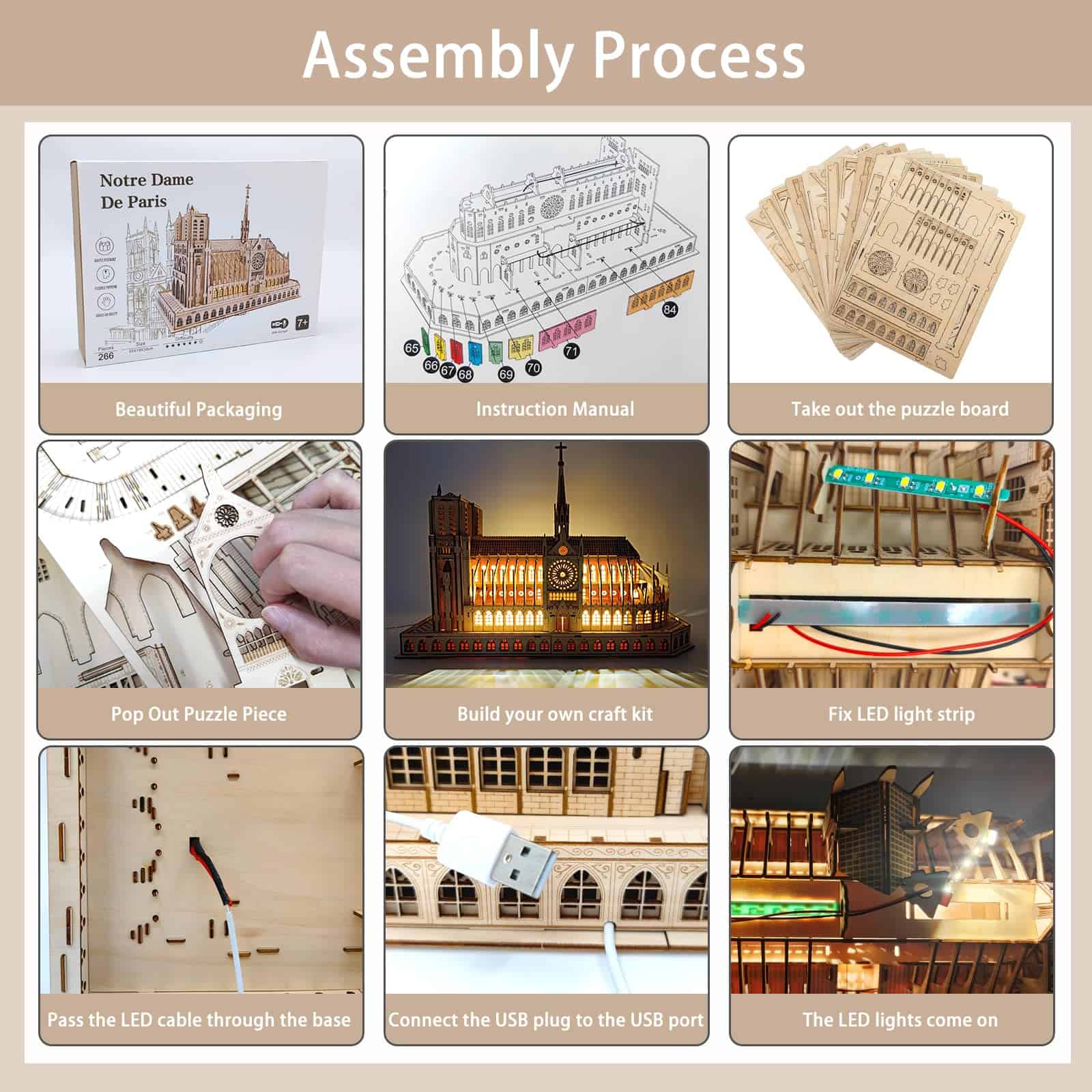 Rompecabezas de madera 3D para adultos, Kits de modelos de - Imagen 6