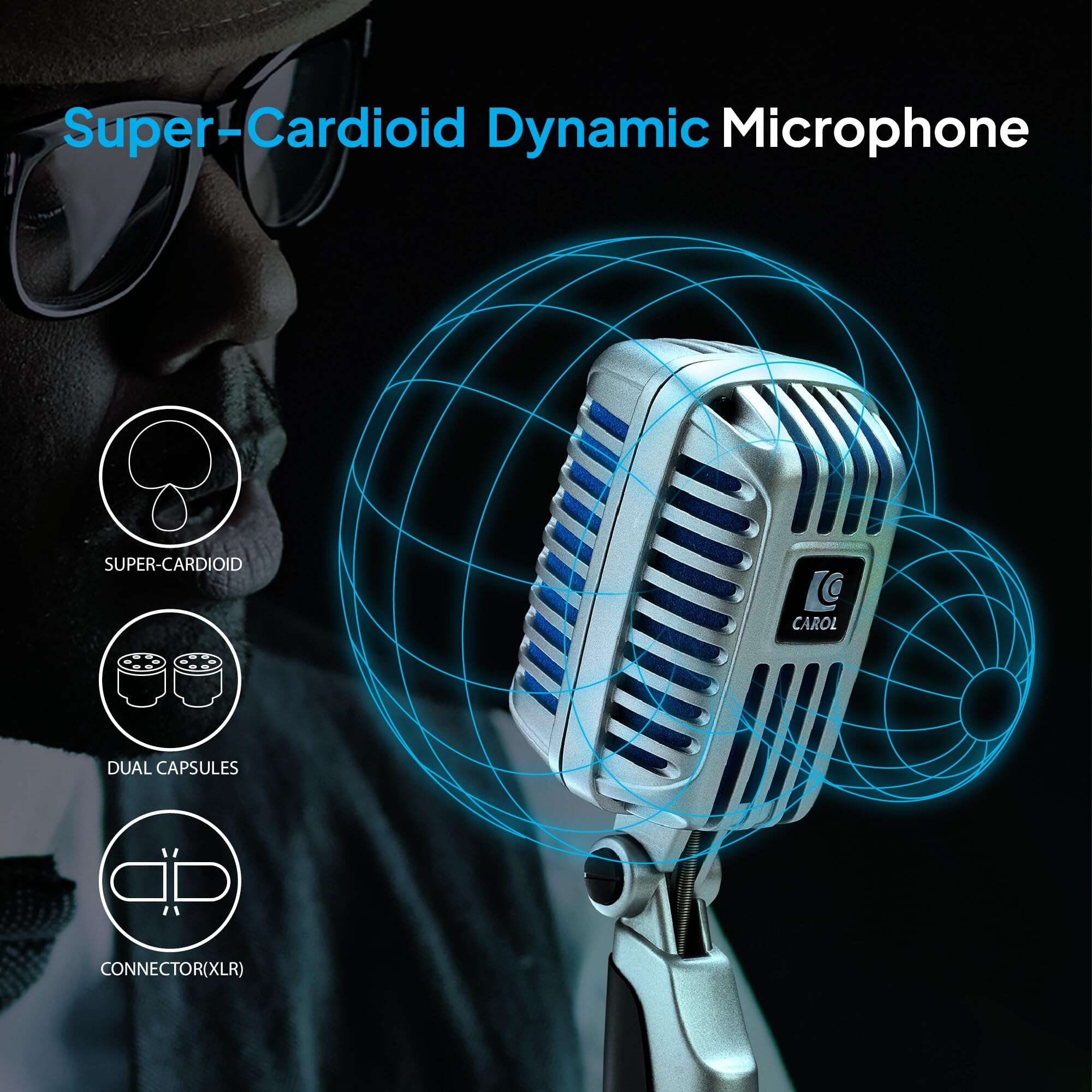 Micrófono vintage con cable CAROL CLM-101 Professional - - Imagen 4