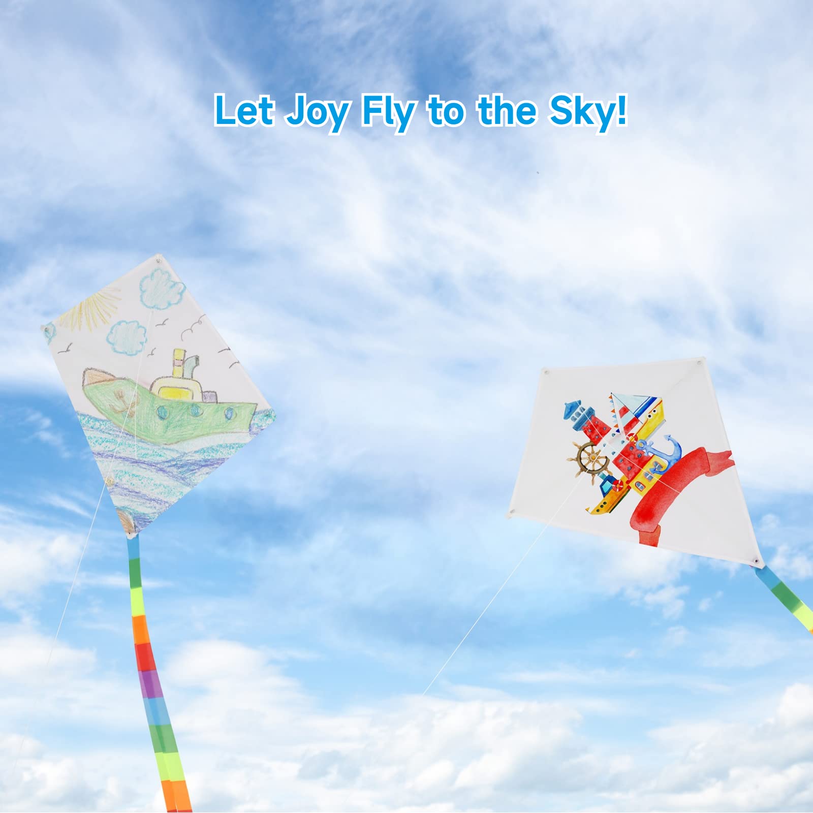 30 Paquetes de Cometas en Blanco para Niños, Cometas a - Imagen 8