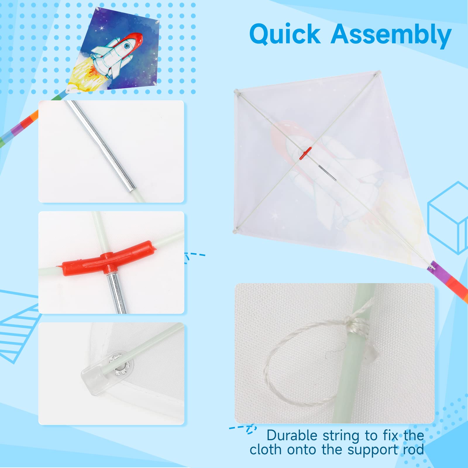 30 Paquetes de Cometas en Blanco para Niños, Cometas a - Imagen 6