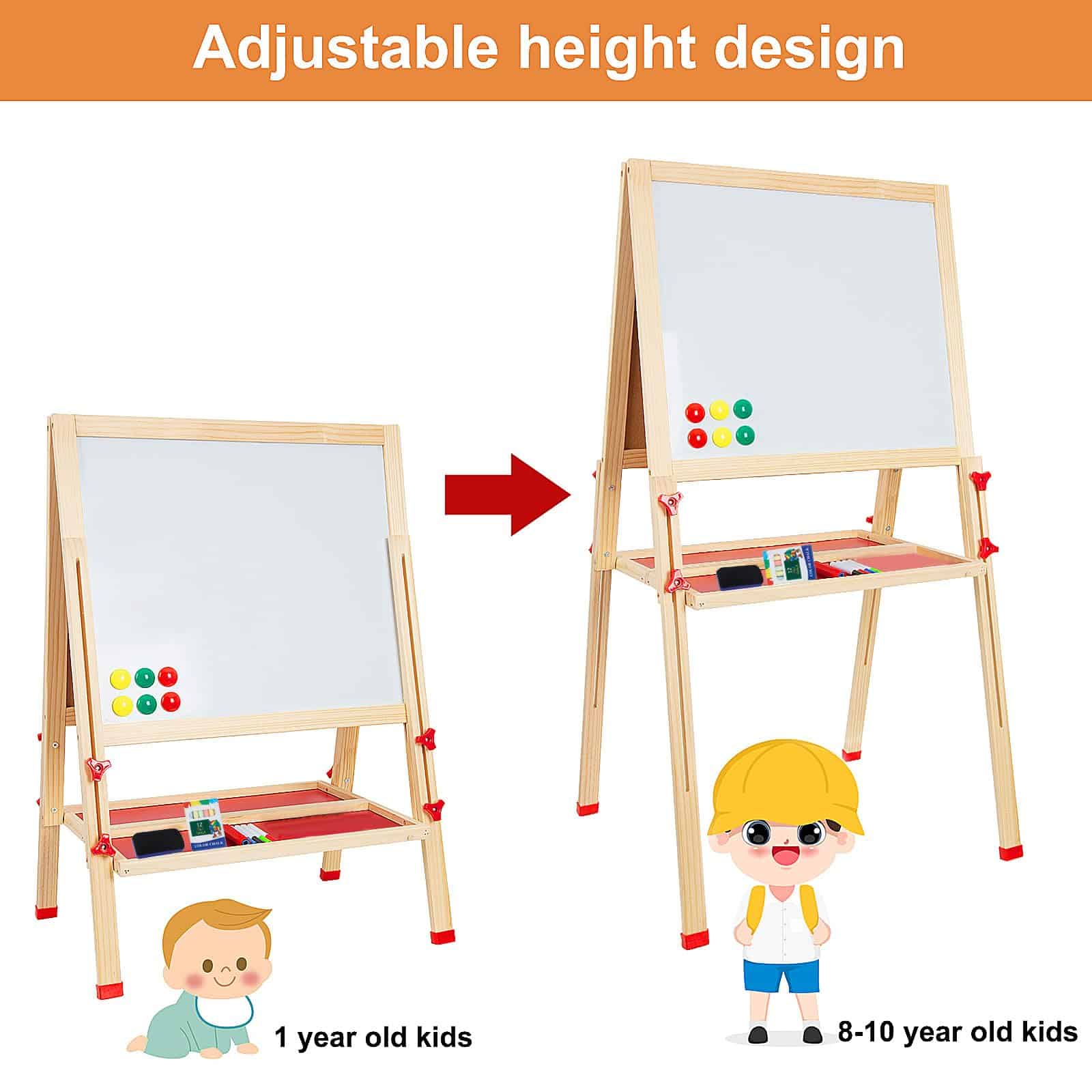 Caballete de madera ajustable para niños, Caballete de arte - Imagen 4