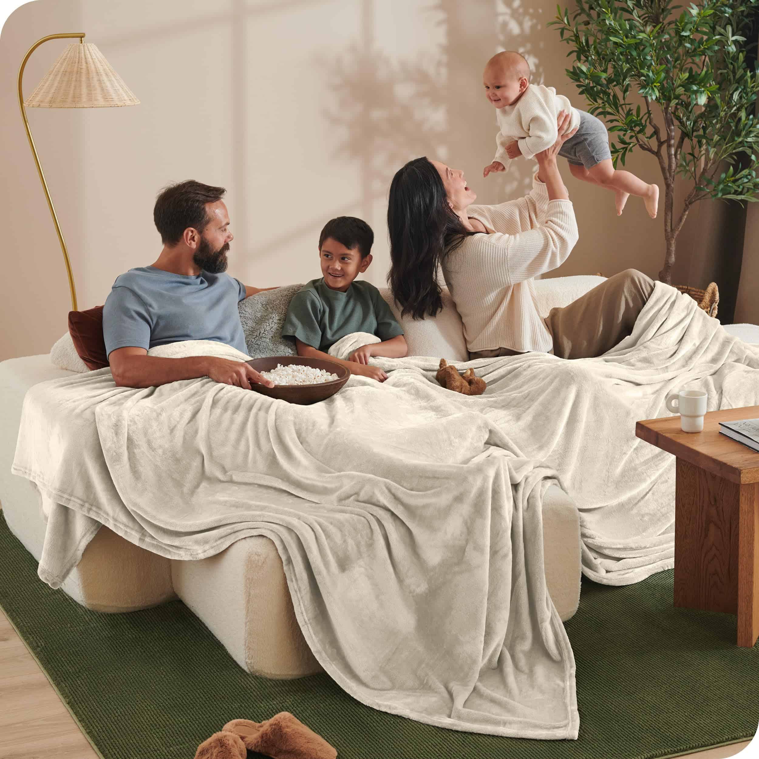 Manta Gigante de Franela Bare Home - Oyster - Ligera, Ultra