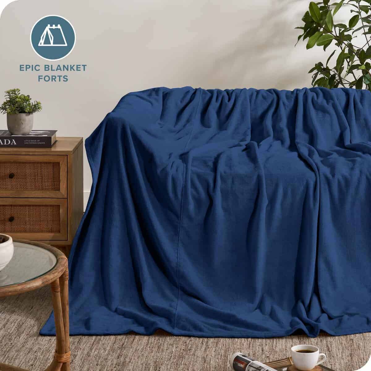 Manta Gigante Bare Home - Azul Oscuro - Manta de Microplush - Imagen 6