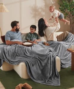 Manta de Felpa Gigante Bare Home - Gris - Ligera, Extra