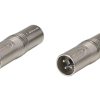 (2) Dos Auténticos Acopladores de Conector XLR Macho a XLR