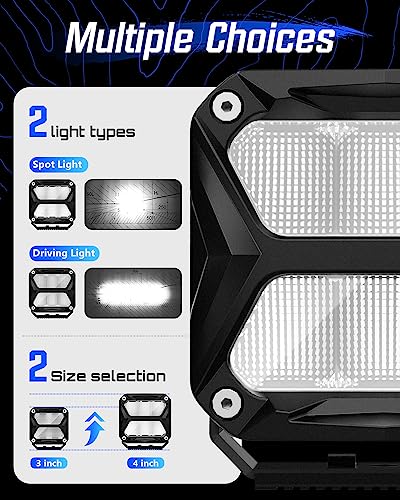 NOVSIGHT Luces LED para Todoterreno, Luces de Cubo LED de 4 - Imagen 8