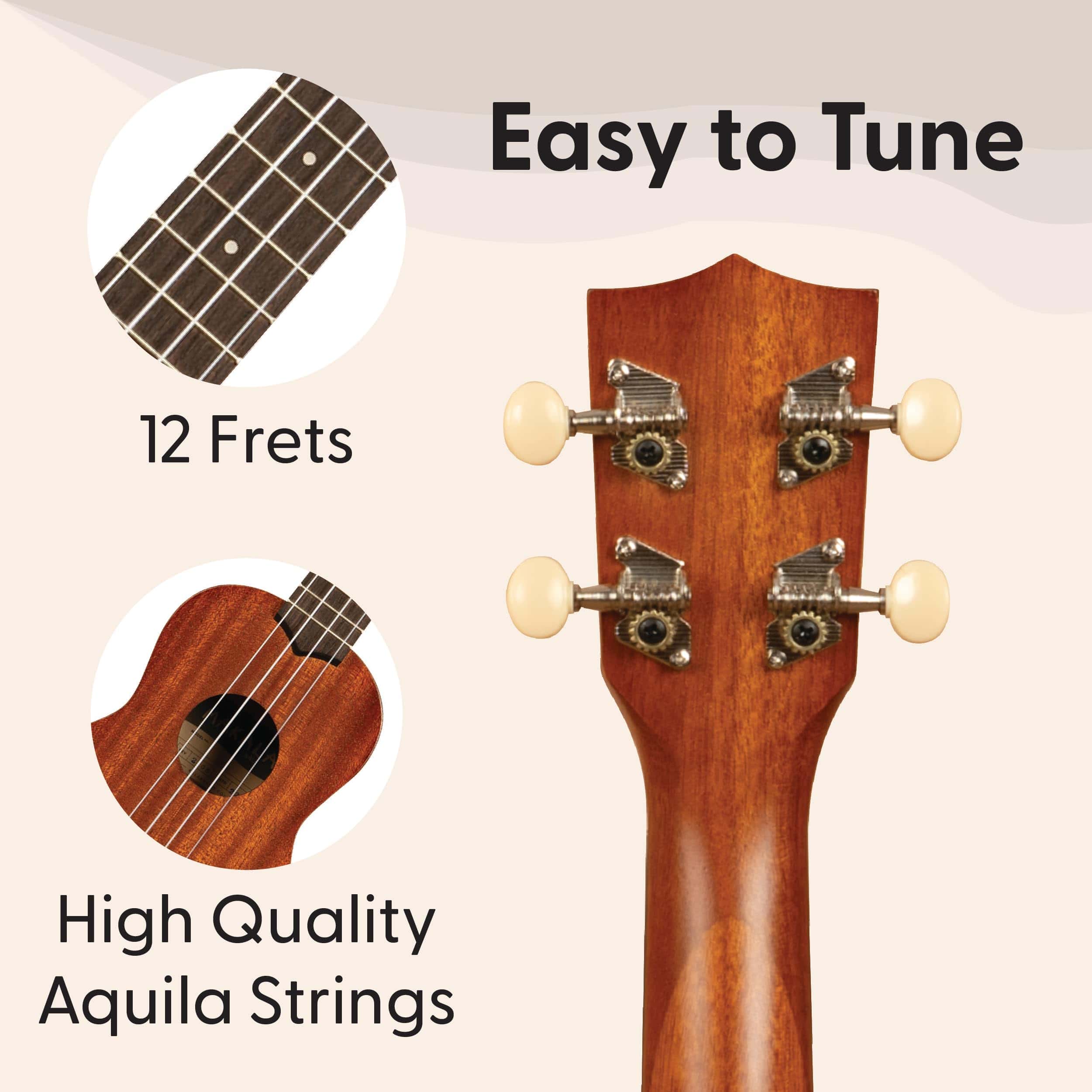 Ukulele Soprano de 4 Cuerdas de Kala Brand Music Co. con - Imagen 6