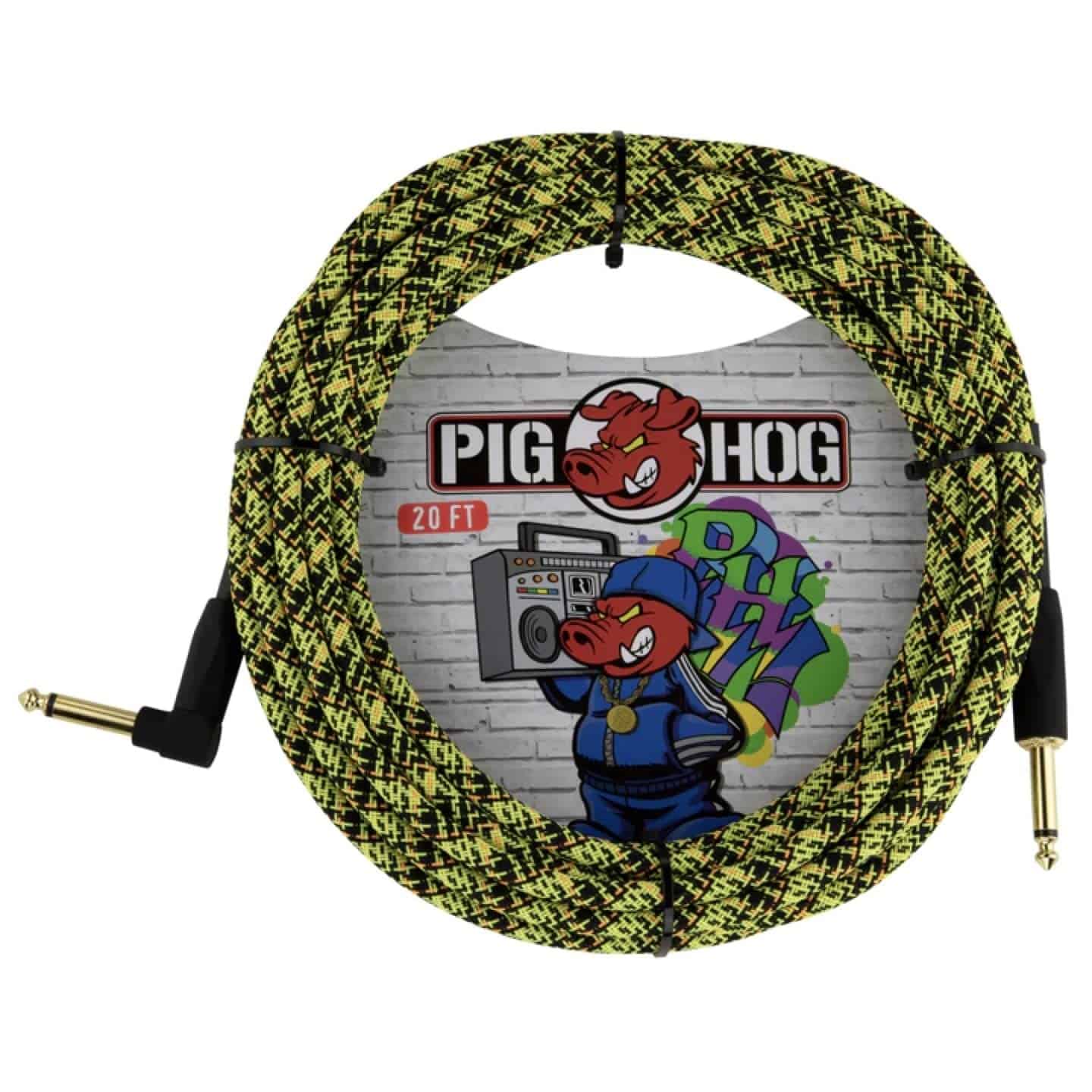 Cable de Instrumento Tejido Pig Hog "Yellow Graffiti", 20