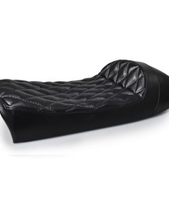 Asiento de estilo cafe racer con patrón de diamante