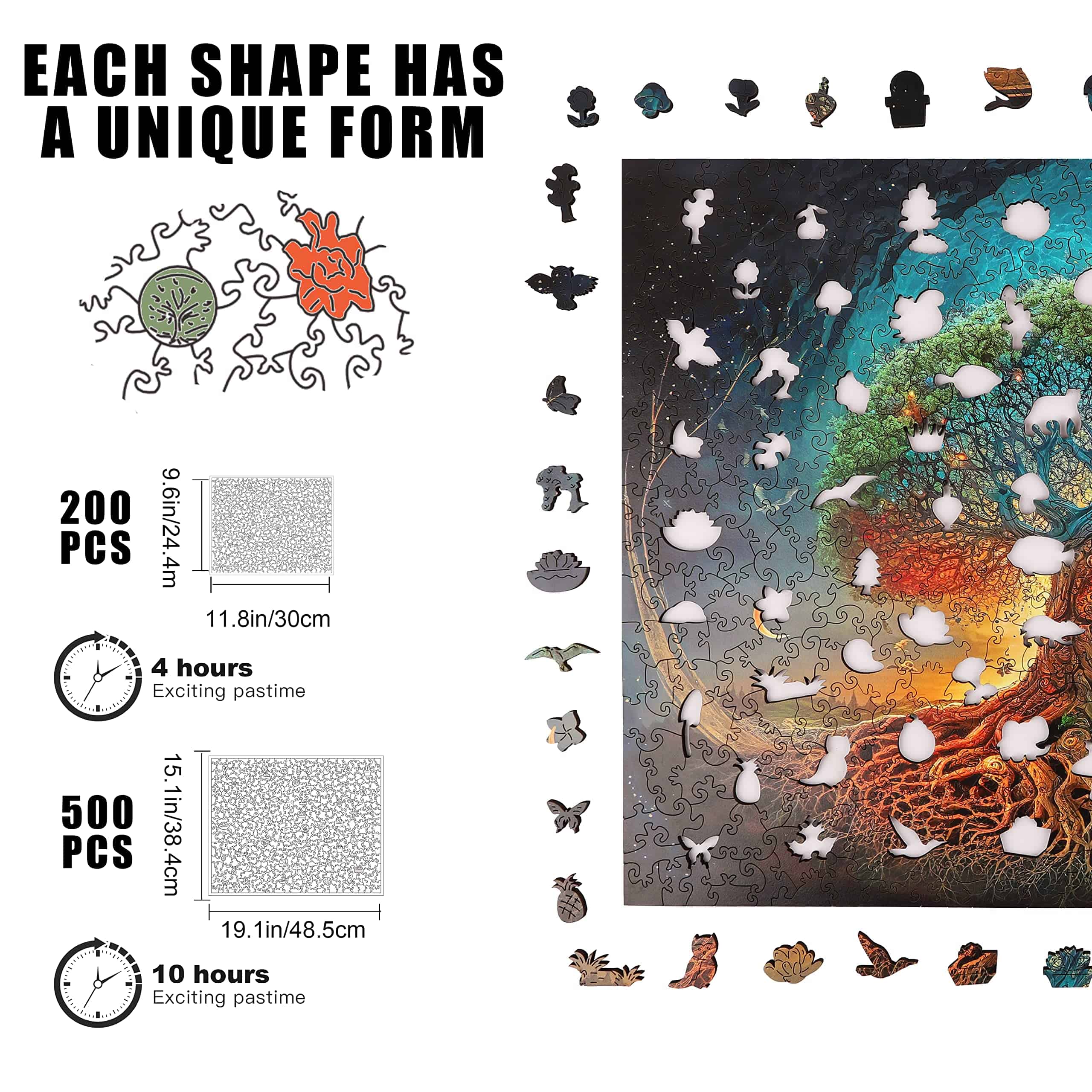 Rompecabezas de madera Mys Aurora para adultos Árbol de la - Imagen 4