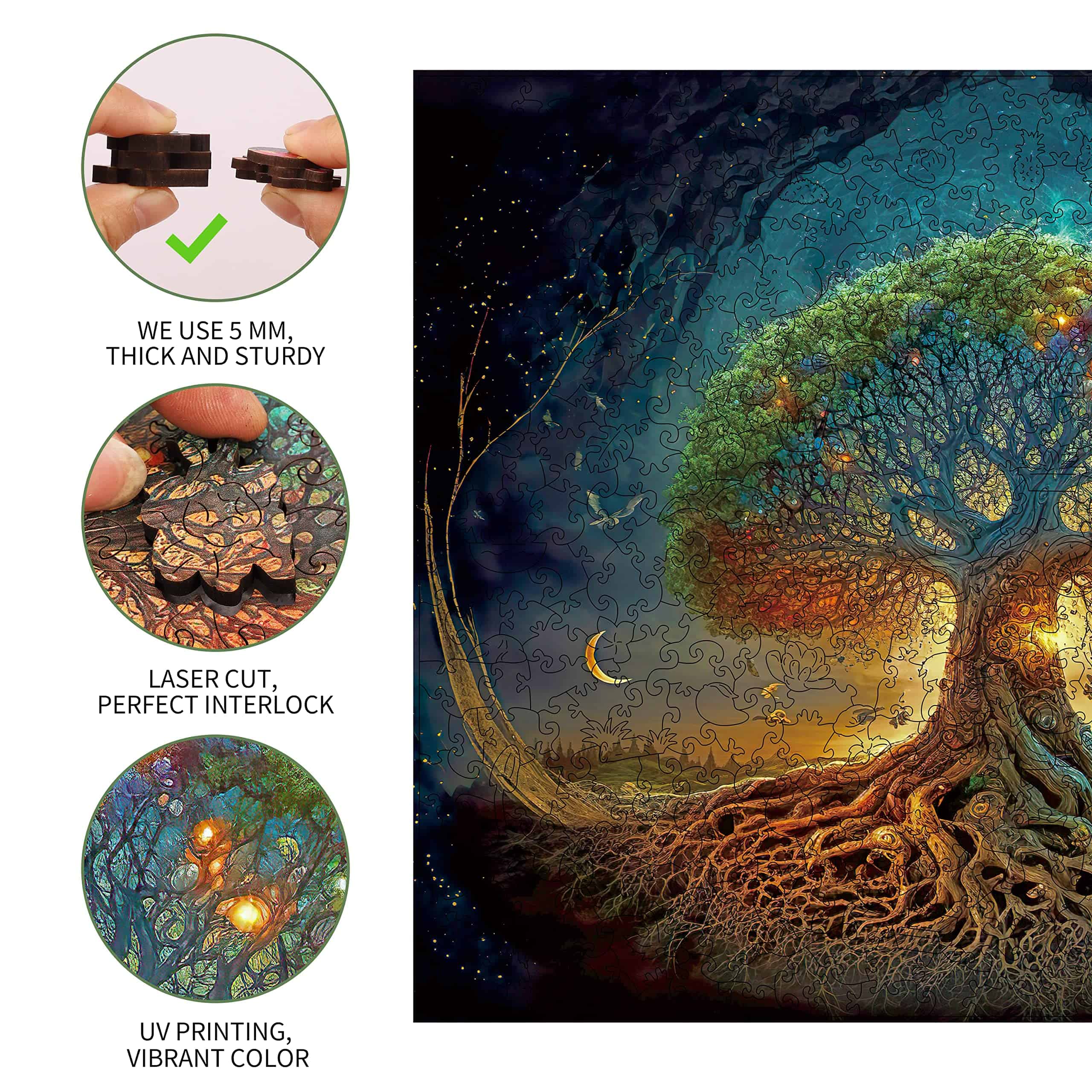 Rompecabezas de madera Mys Aurora para adultos Árbol de la - Imagen 7