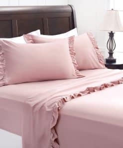 Juego de sábanas Chanasya Premium con volantes - Suave