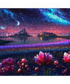 Rompecabezas de madera único Mys Aurora - Paisaje nocturno