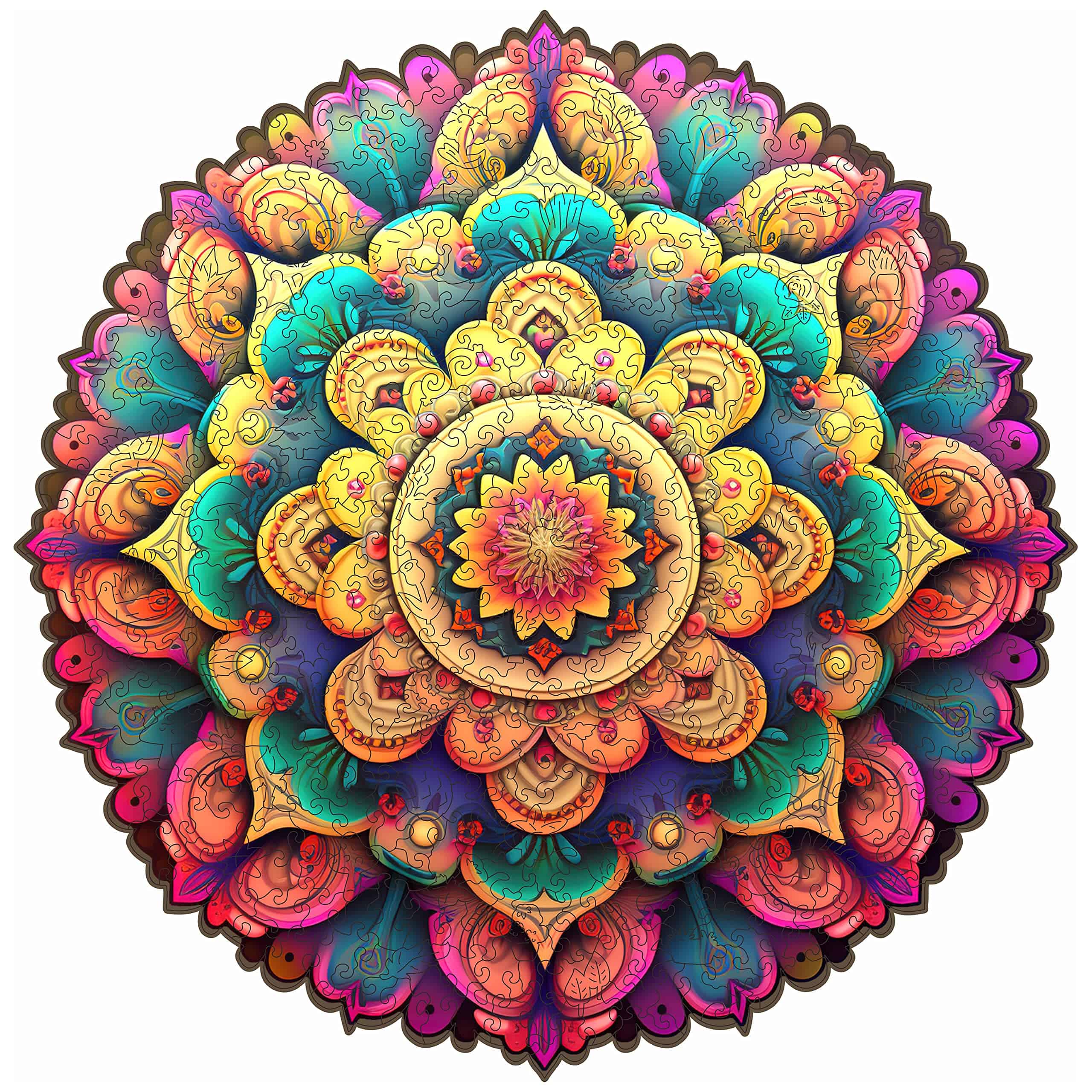 Rompecabezas de madera Mys Aurora - Mandala de Flores, 500