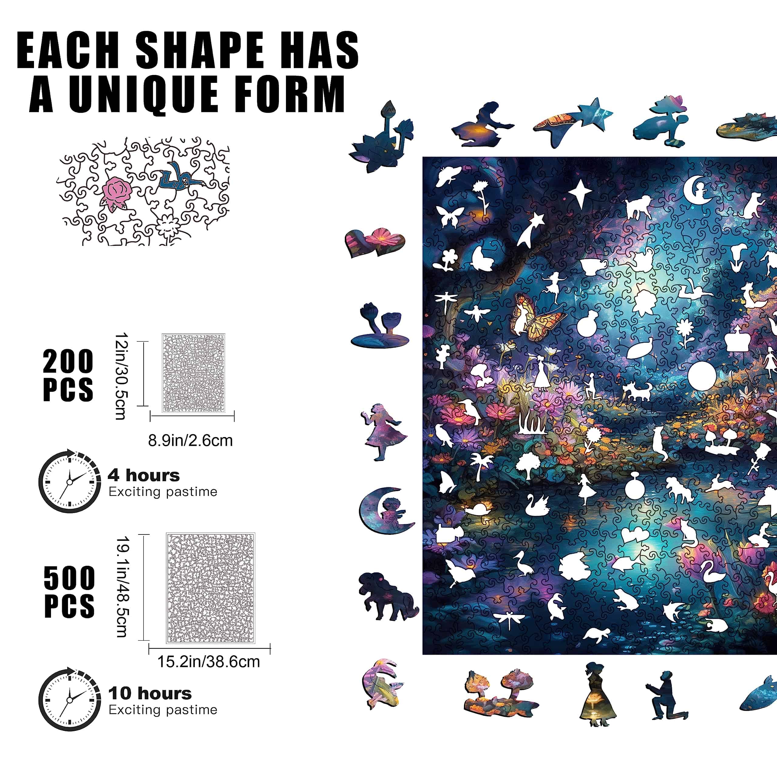 Rompecabezas de madera Mys Aurora para adultos Forma única - Imagen 4