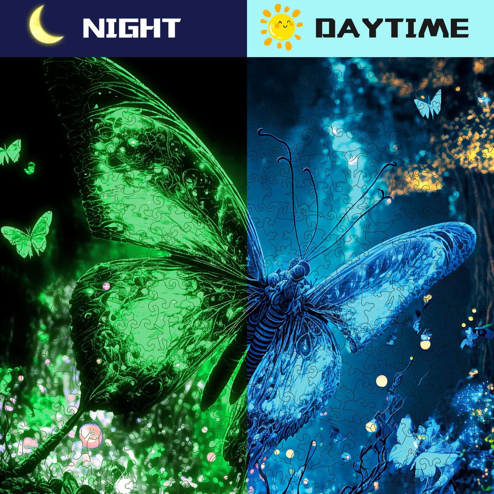 Rompecabezas de madera Mys Aurora, Rompecabezas de mariposa - Imagen 4