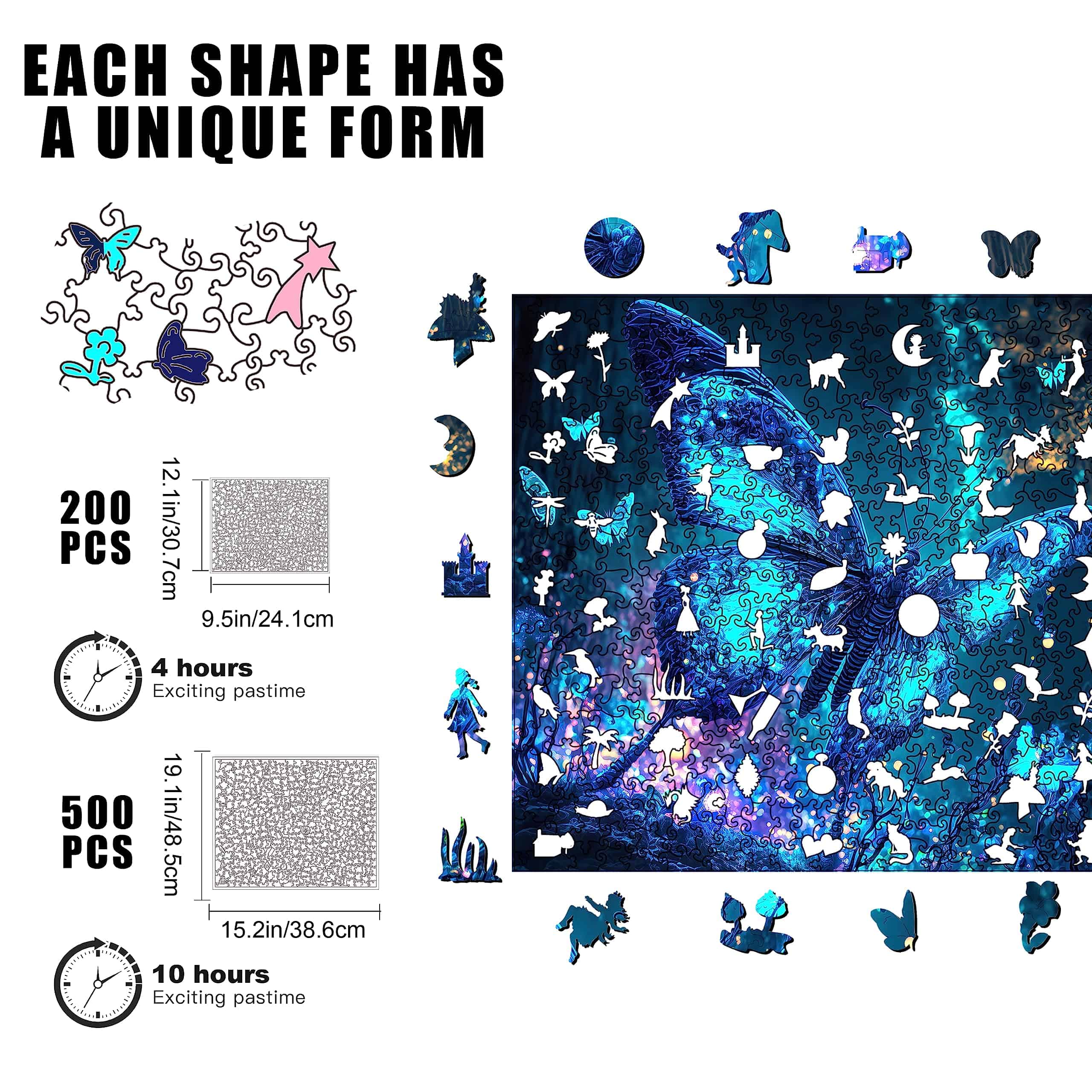 Rompecabezas de madera Mys Aurora, Rompecabezas de mariposa - Imagen 3