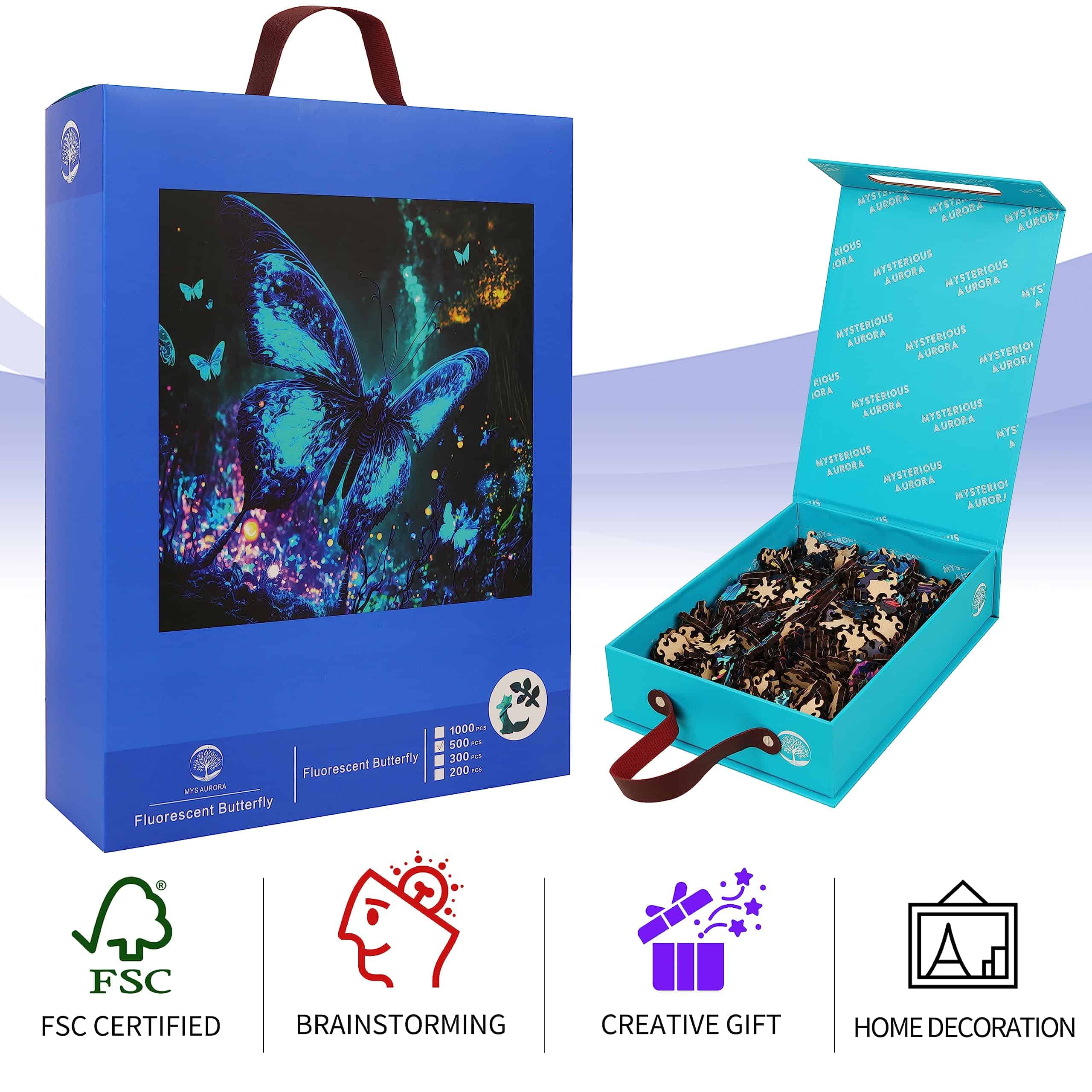 Rompecabezas de madera Mys Aurora, Rompecabezas de mariposa - Imagen 8