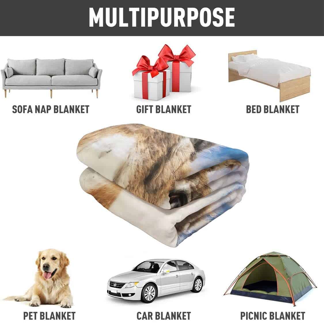 Manta de Burro HommomH 50"x60" Animal Selfie Suave y Cálida - Imagen 6