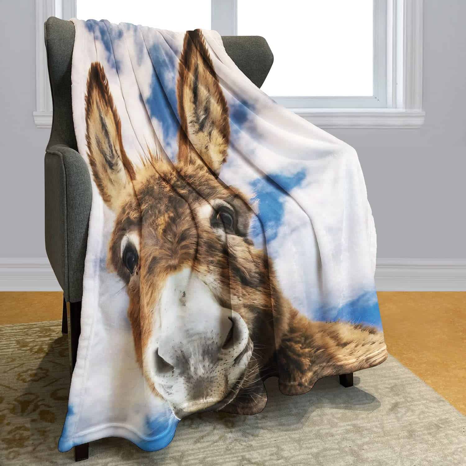 Manta de Burro HommomH 50"x60" Animal Selfie Suave y Cálida - Imagen 3
