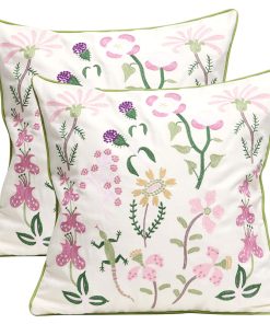 Set de 2 Fundas de Cojín Decorativas -Flor de Gecko
