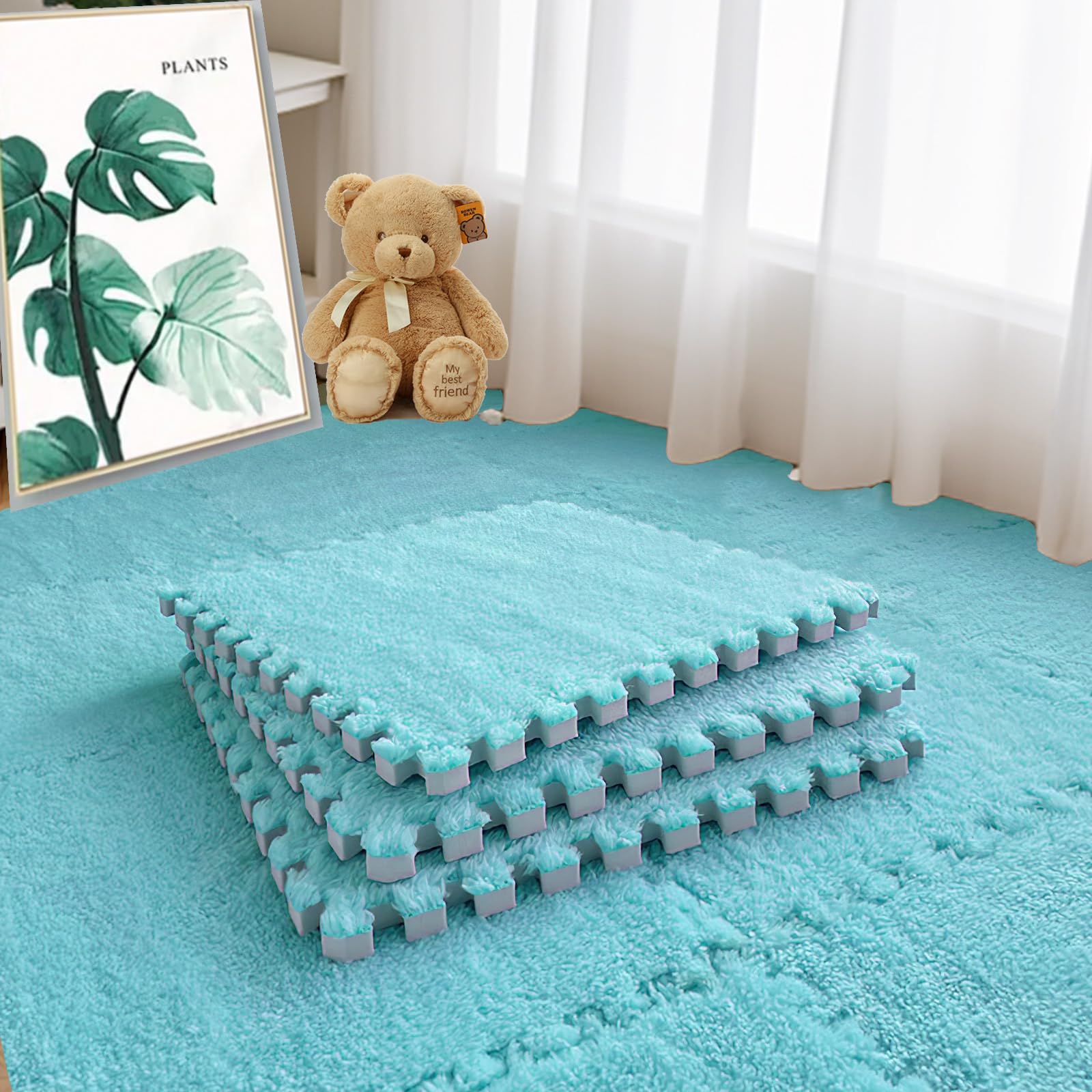 Jaderlu 16pcs 0.6" Thickened Interlocking Tile Mats, - Imagen 5