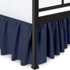 Ruffled Bed Skirt with Split Corners, Navy Blue, King 16