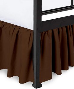 Peace Sleep Bedding - Falda de cama con -Chocolate