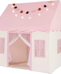 Casa de juego para niños grande con tapete, luces