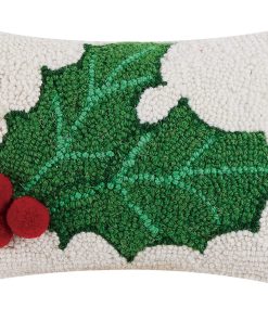 Peking Handicraft Cojín de Gancho Holly con Pompones