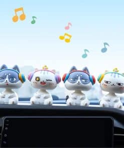 4 PCS Figuras de Gatos Bobbleheads, Decoraciones de Tablero