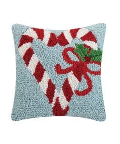 Almohada de Ganchillo con Forma de Bastón de Caramelo en