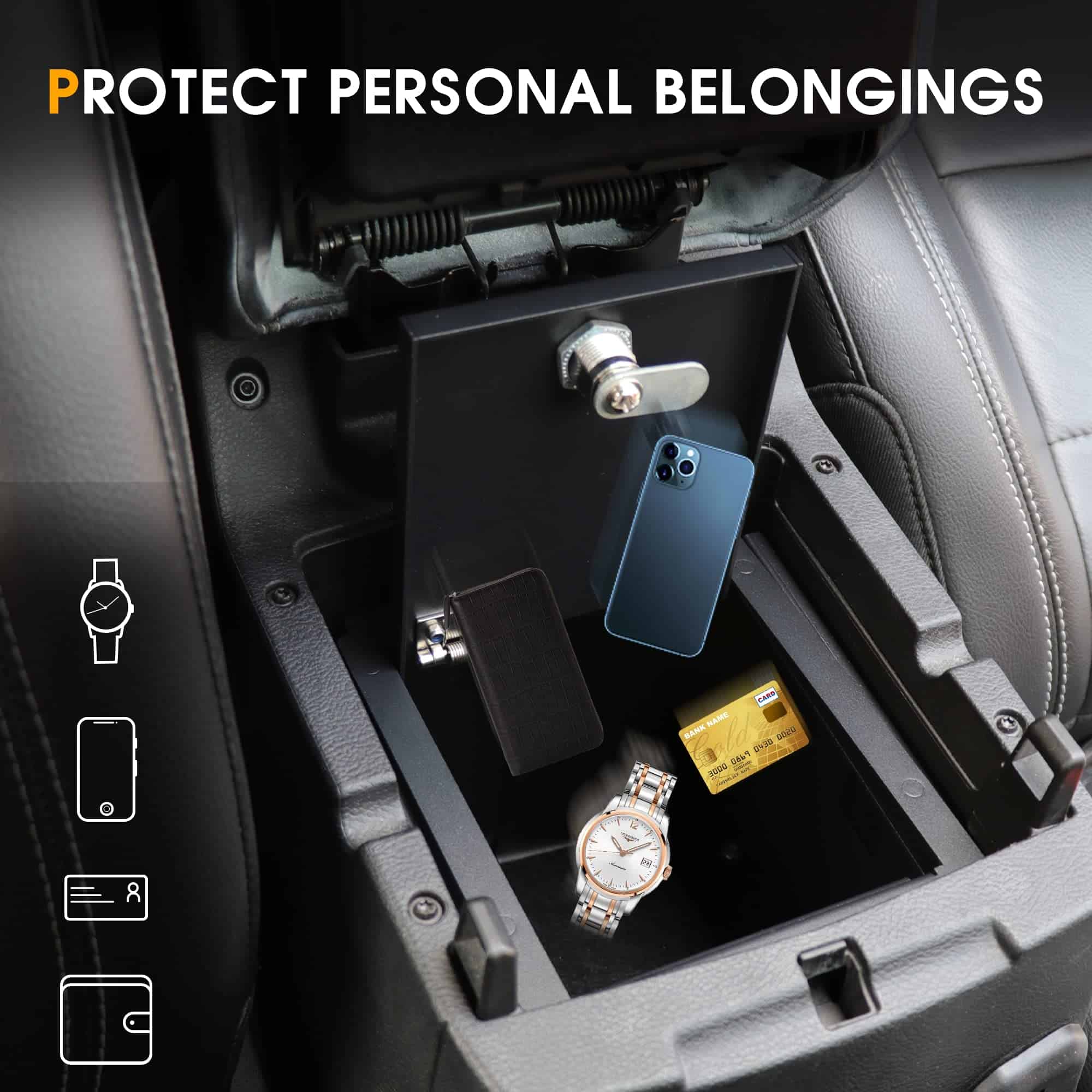 BESTAOO Caja de Seguridad para Consola Central Bloqueo de - Imagen 5