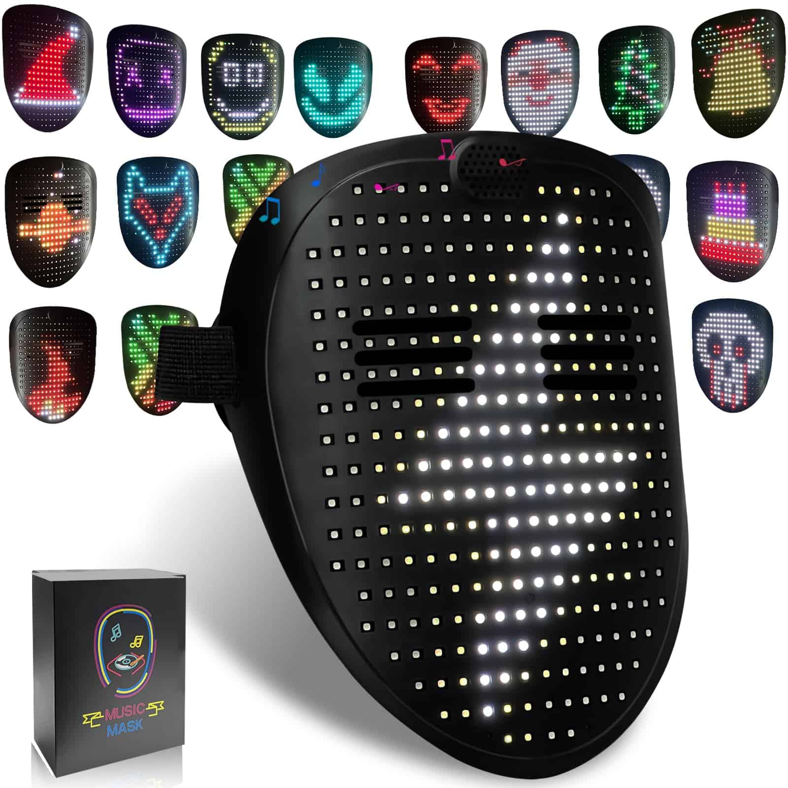 Máscara Led MOYACA con Efectos de Sonido y Detección de