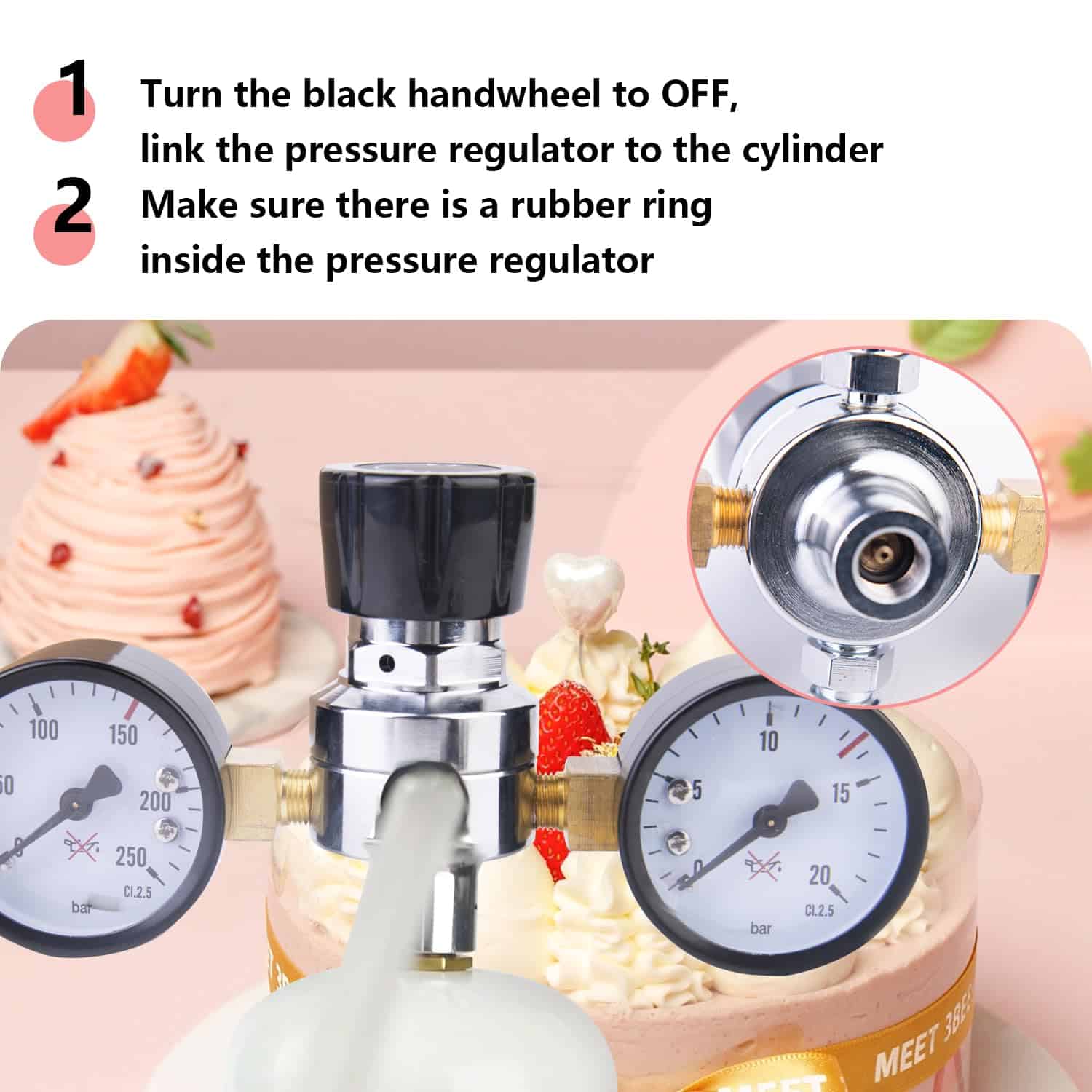 Regulador de Presión de N2O AmazWhip con Manómetro - Imagen 3