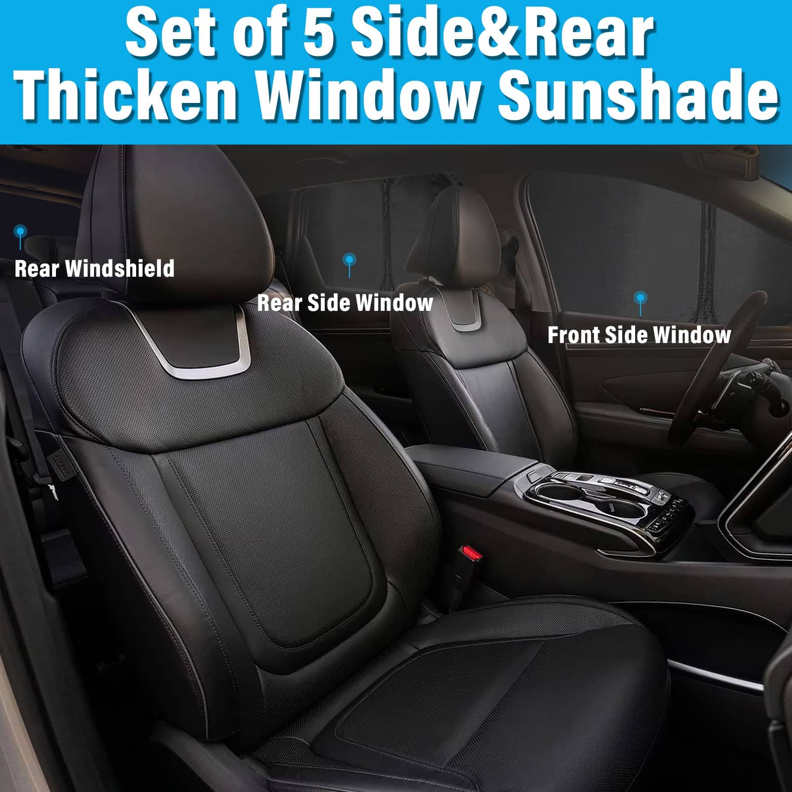 KMF 5 Pack Protector Solar para Ventana de Coche para - Imagen 7