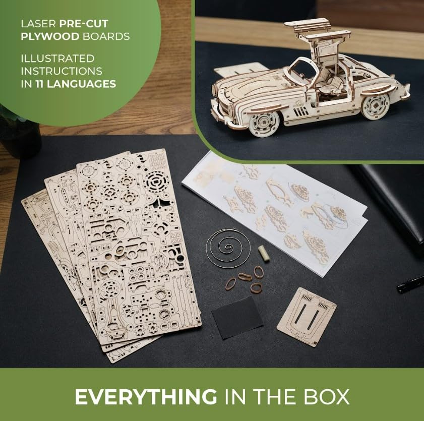 Kit de Coche de Modelo de Madera Ugears Winged Sports Coupe - Imagen 8