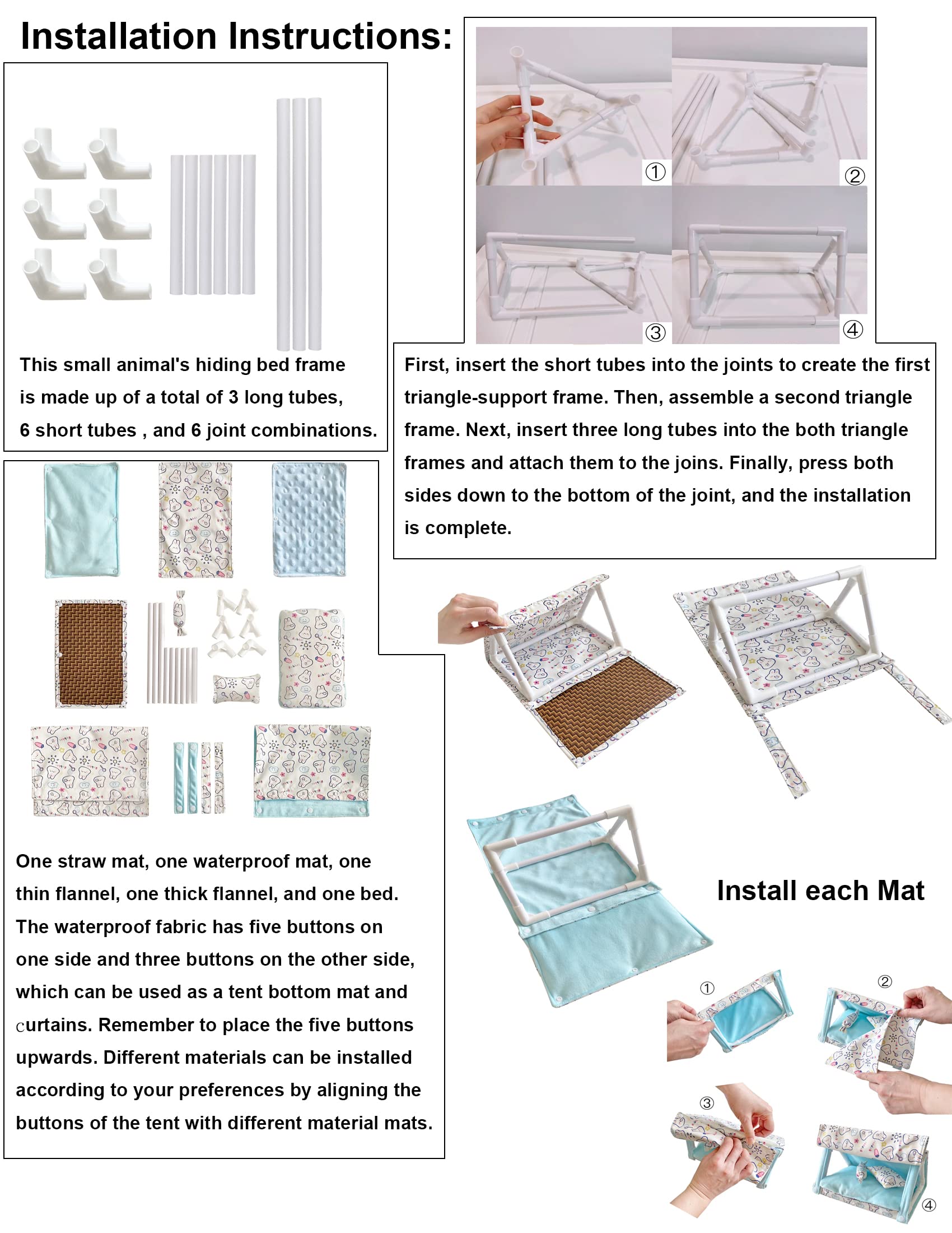 Cama Tienda de Animales Pequeños Multi-Función Portátil - Imagen 4