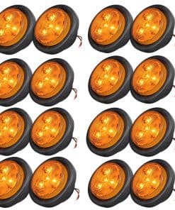 16 Piezas de Luces de Remolque LED Redondas de Ámbar de