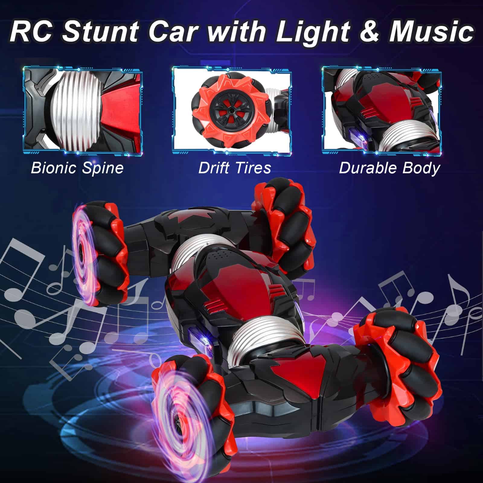 Coche de acrobacias RC con detección de gestos Kisportee - Imagen 3