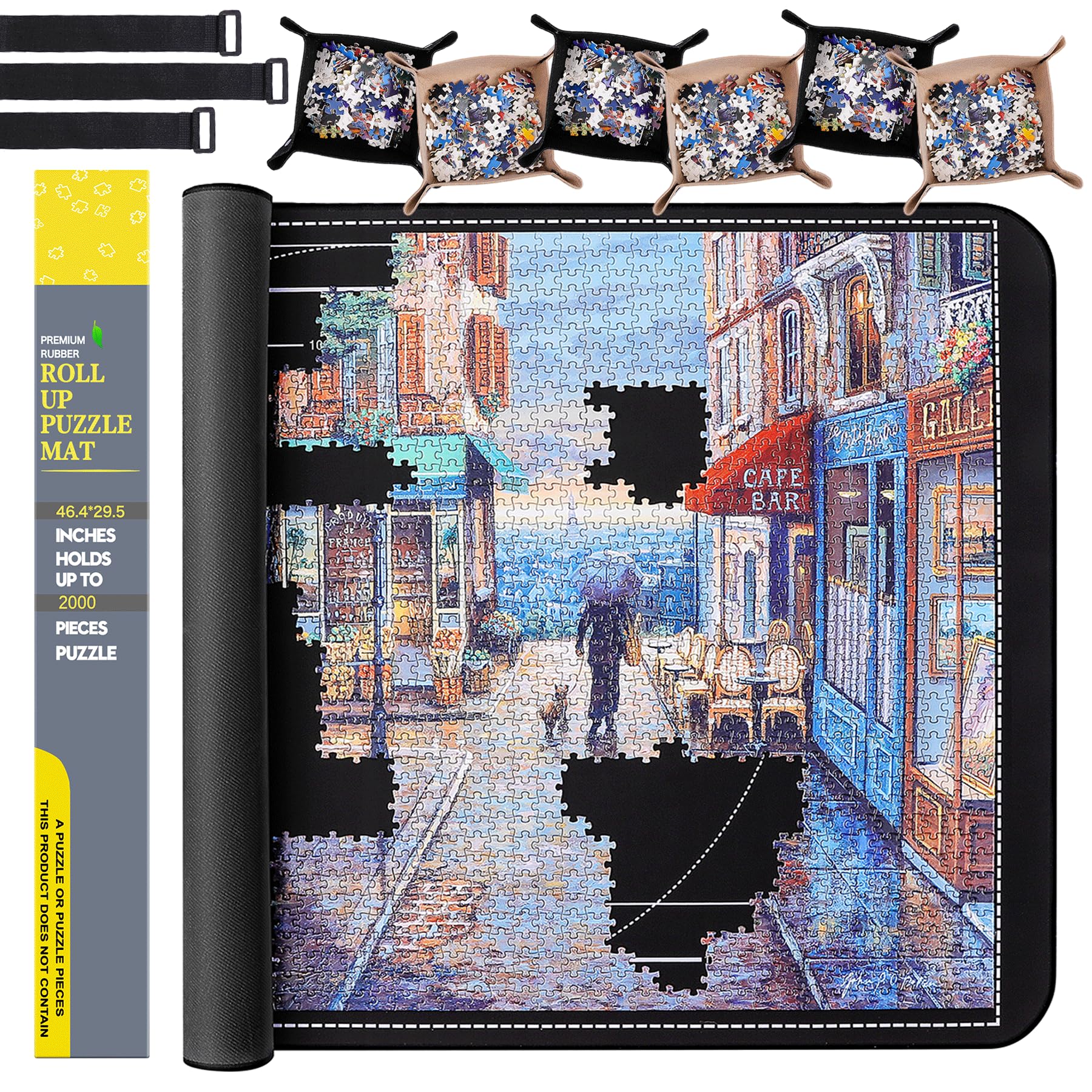 Tapete para Rompecabezas Lwoeo, Enrollable sin Pliegues 46�