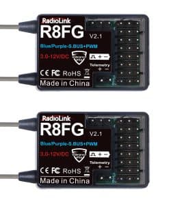 Receptor de giro Radiolink R8FG V2.1 de 8 canales, 2