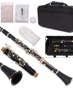 Clarinete Profesional Clave Bb de Níquel Plateado 17 Teclas