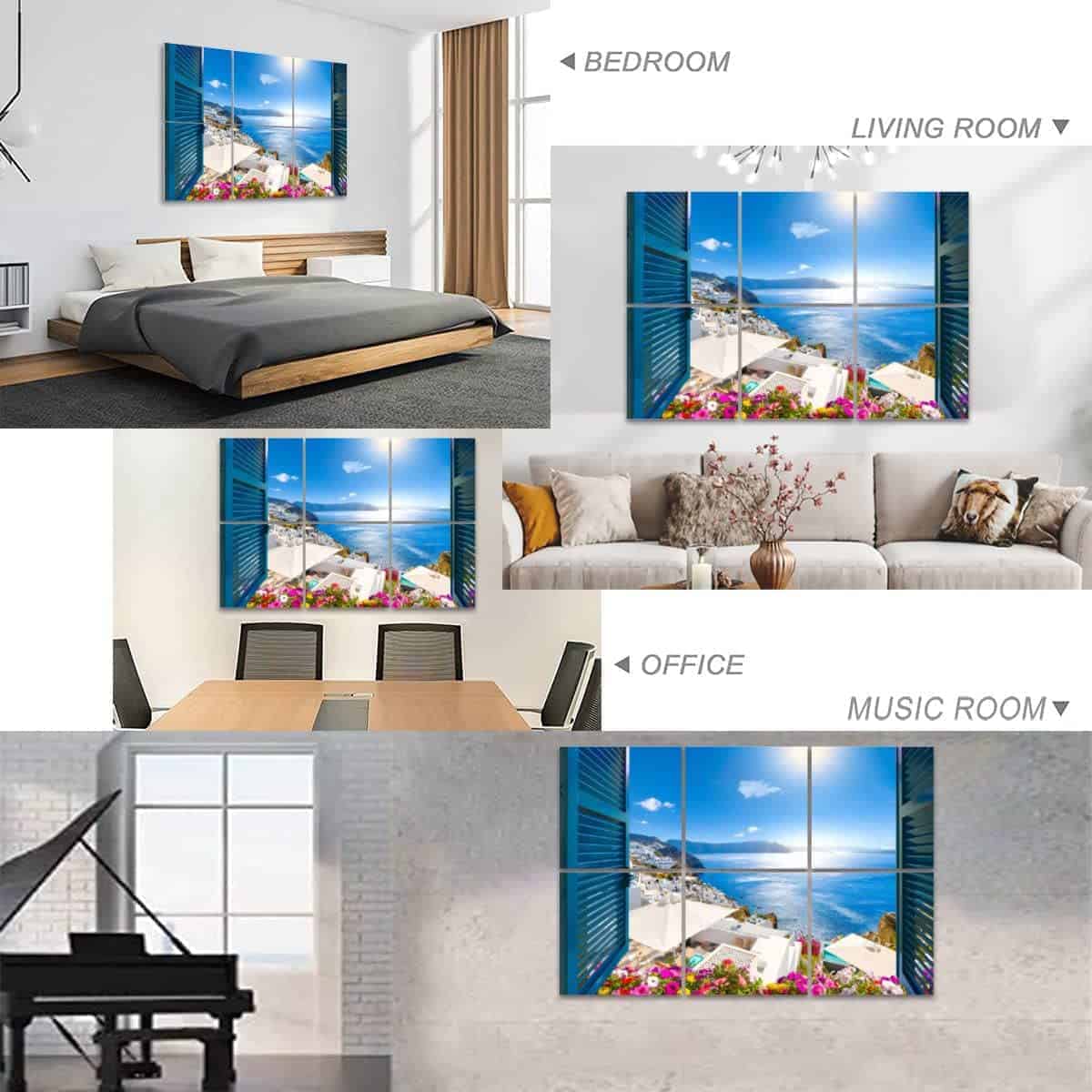 6 Pack Paneles Acústicos de Arte Vista de Ventana Flores - Imagen 7