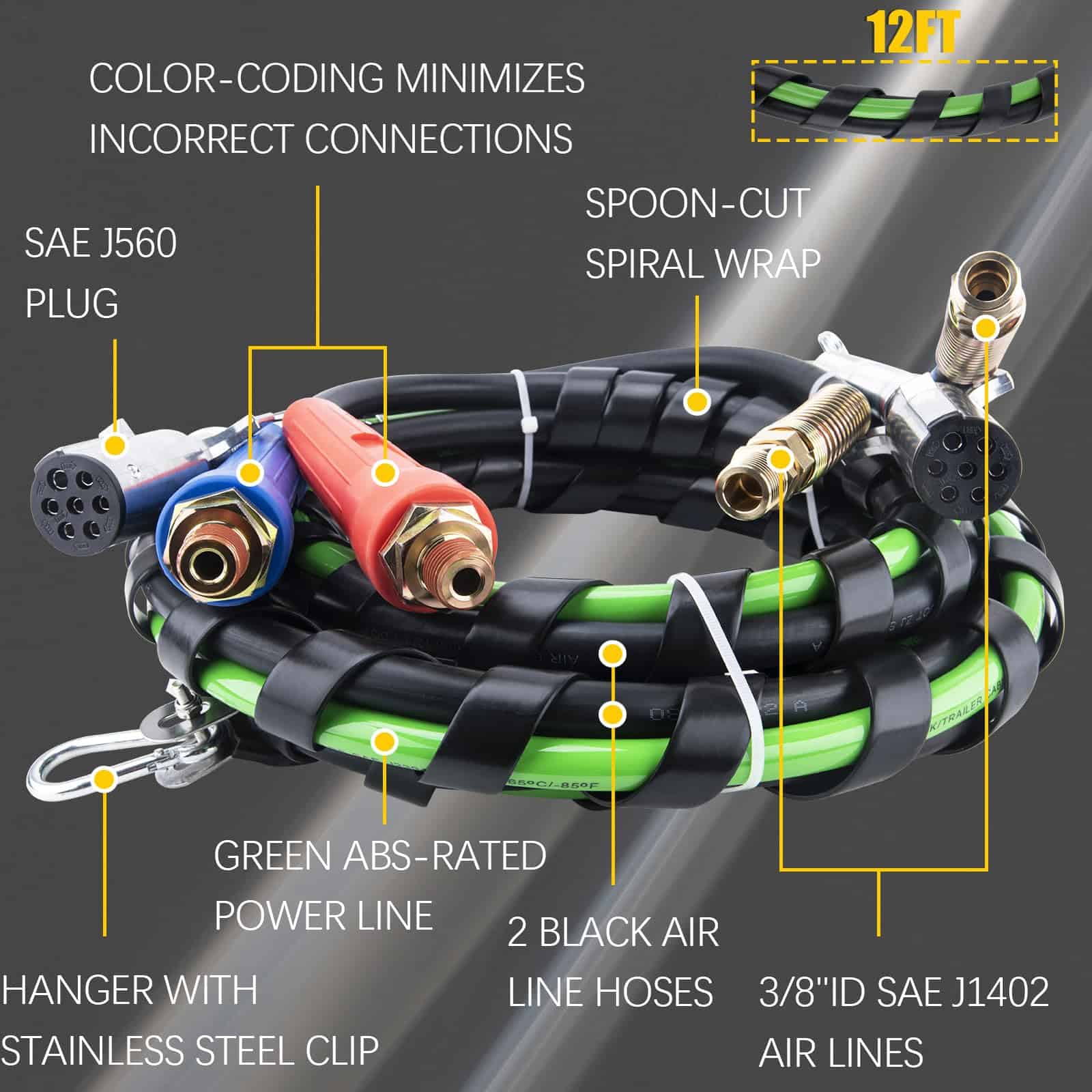 Mangueras de Aire para Semi Camión, Kit de Manguera de Aire - Imagen 4