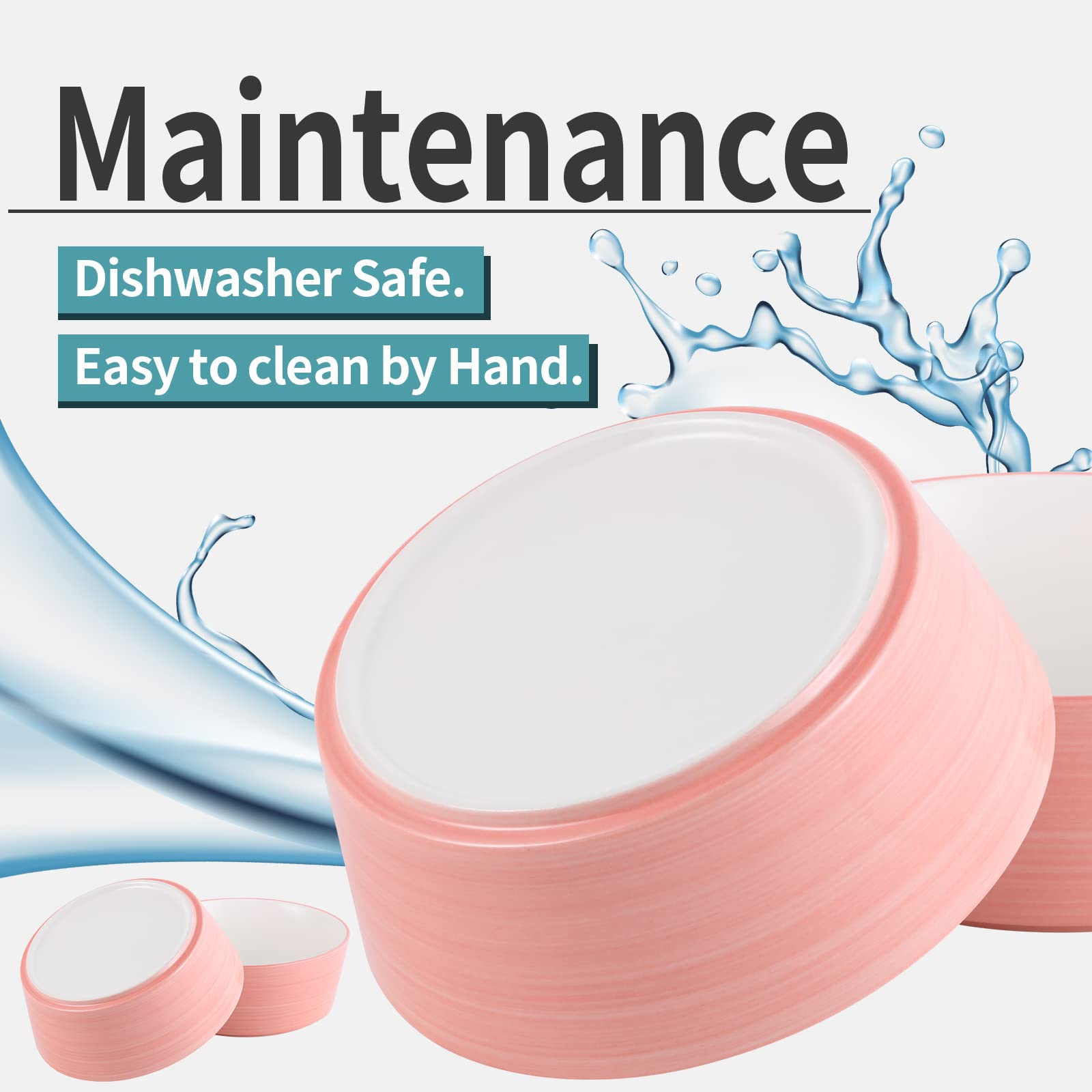 Addogyy Tazón para Perro Rosa de Cerámica para Razas - Imagen 3