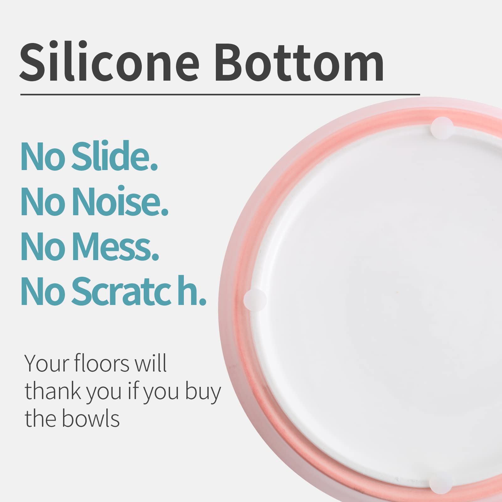 Addogyy Tazón para Perro Rosa de Cerámica para Razas - Imagen 4